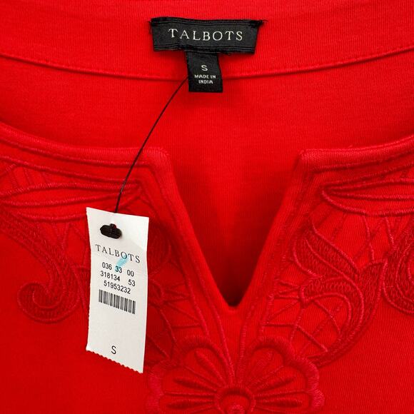 Talbots NWT Casual Outing Knee Length Short Sleeve Orange Shift Dress - Picture 9 of 10